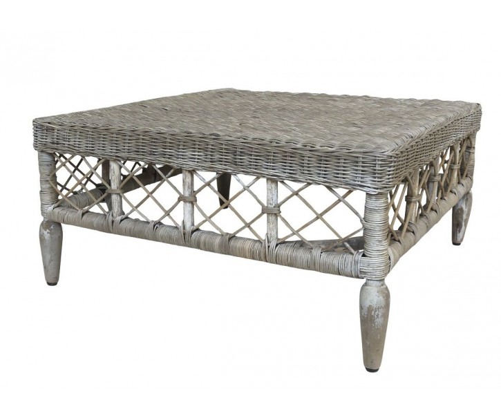 Přírodní ratanový stůl French table - 75*75*36 cm