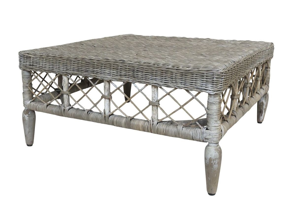 Přírodní ratanový stůl French table - 75*75*36 cm
