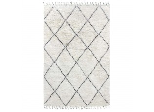Černobílý vlněný berberský koberec s diamantovým vzorem Berber - 200*300 cm