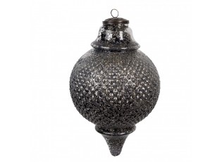 Granitová skleněná vánoční ozdoba špičatá baňka M - 16*27 cm