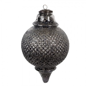 Granitová skleněná vánoční ozdoba špičatá baňka M - 16*27 cm