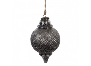 Granitová skleněná vánoční ozdoba špičatá baňka M - 16*27 cm