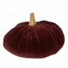 Vínová sametová dekorace dýně Pumpkin XXL - Ø 25*16 cm 