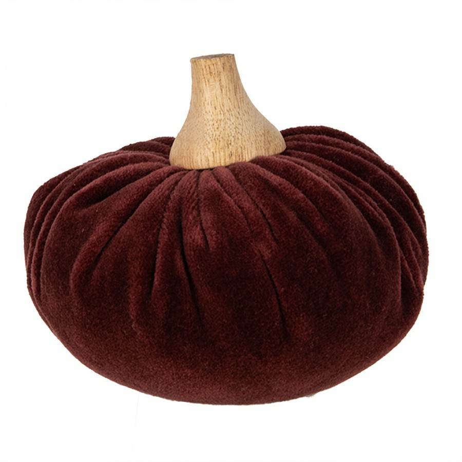 Vínová sametová dekorace dýně Pumpkin M - 12*10 cm 