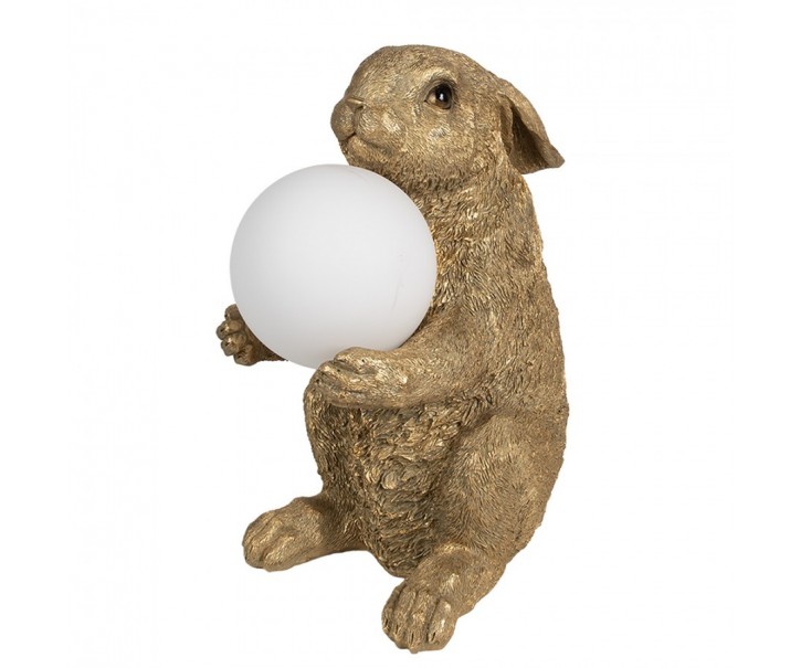 Table Lamp Rabbit 27x19x35 Cm Gold Colored Polyresin - 27*19*35 cm G9/ma* 1*60W Clayre & Eef