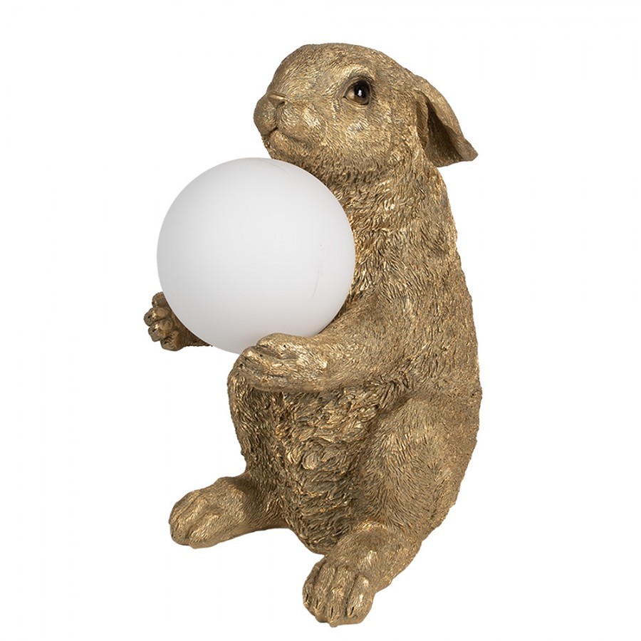Table Lamp Rabbit 27x19x35 Cm Gold Colored Polyresin - 27*19*35 cm G9/ma* 1*60W