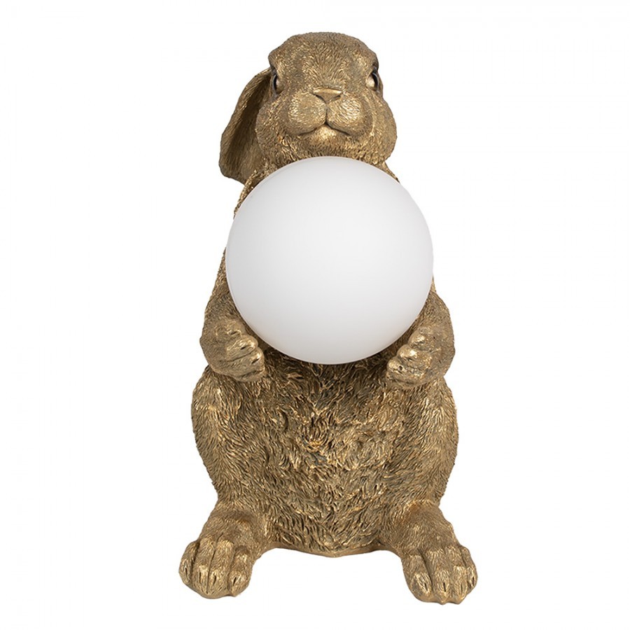 Table Lamp Rabbit 27x19x35 Cm Gold Colored Polyresin - 27*19*35 cm G9/ma* 1*60W