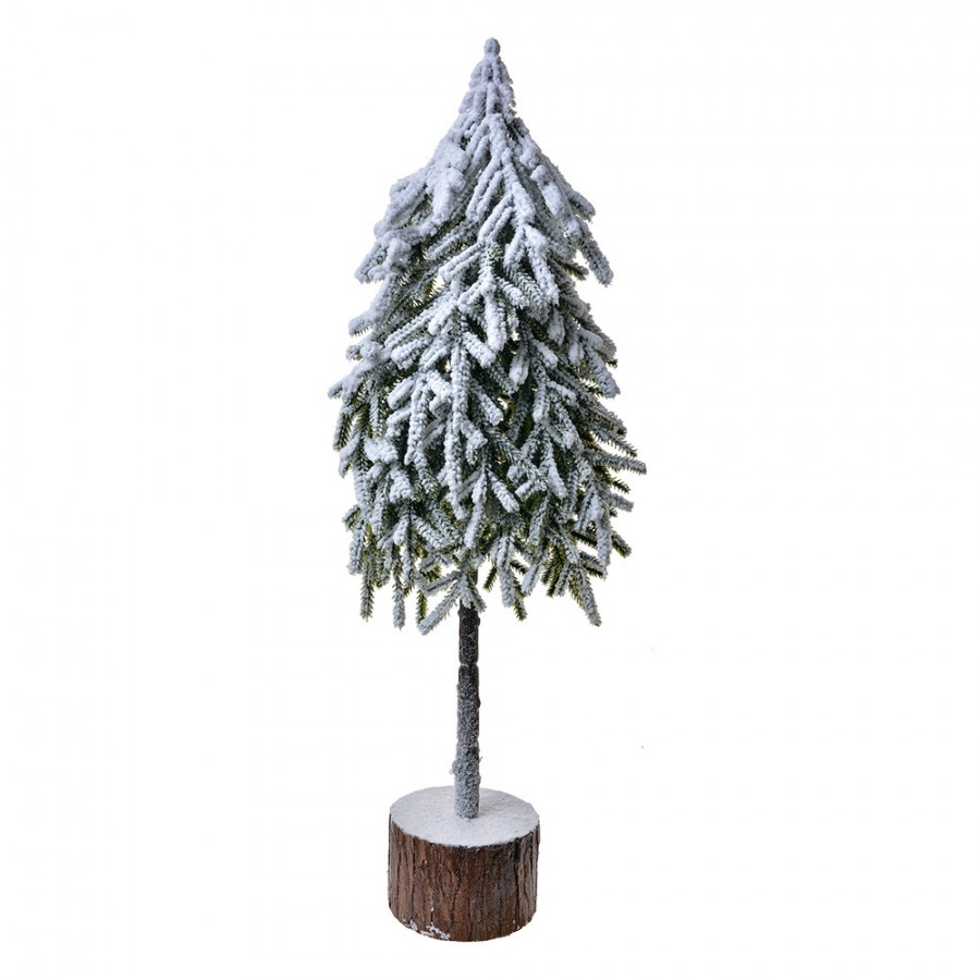 Vánoční dekorace zasněžený jehličnatý stromek - 20*15*53 cm