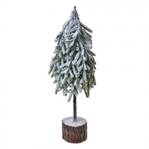 Vánoční dekorace zasněžený jehličnatý stromek - 17*14*44 cm