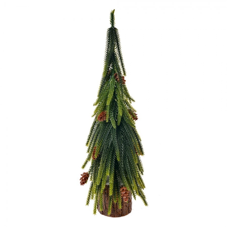 Vánoční dekorace jehličnatý stromek se šiškami - 12*12*38 cm
