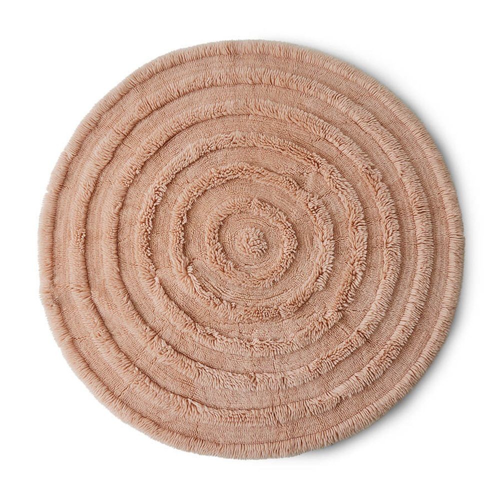 Růžový kulatý vlněný koberec Tippo - Ø 150 cm HKLIVING