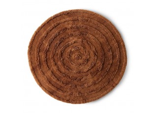 Hnědý kulatý vlněný koberec Tippo - Ø 150 cm
