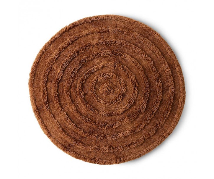 Hnědý kulatý vlněný koberec Tippo - Ø 150 cm