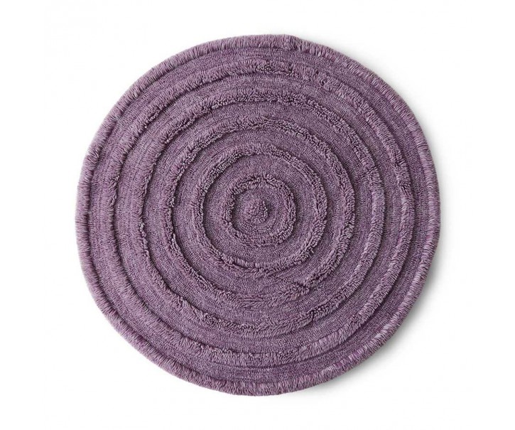Fialový kulatý vlněný koberec Tippo - Ø 150 cm
