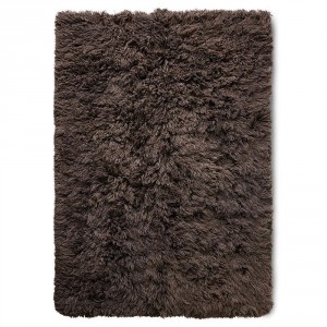 Hnědý nadýchaný vlněný koberec Fluffy rug espresso - 200*300 cm