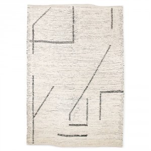 Béžový ručně tkaný bavlněný koberec se vzorem Woven - 200*300 cm