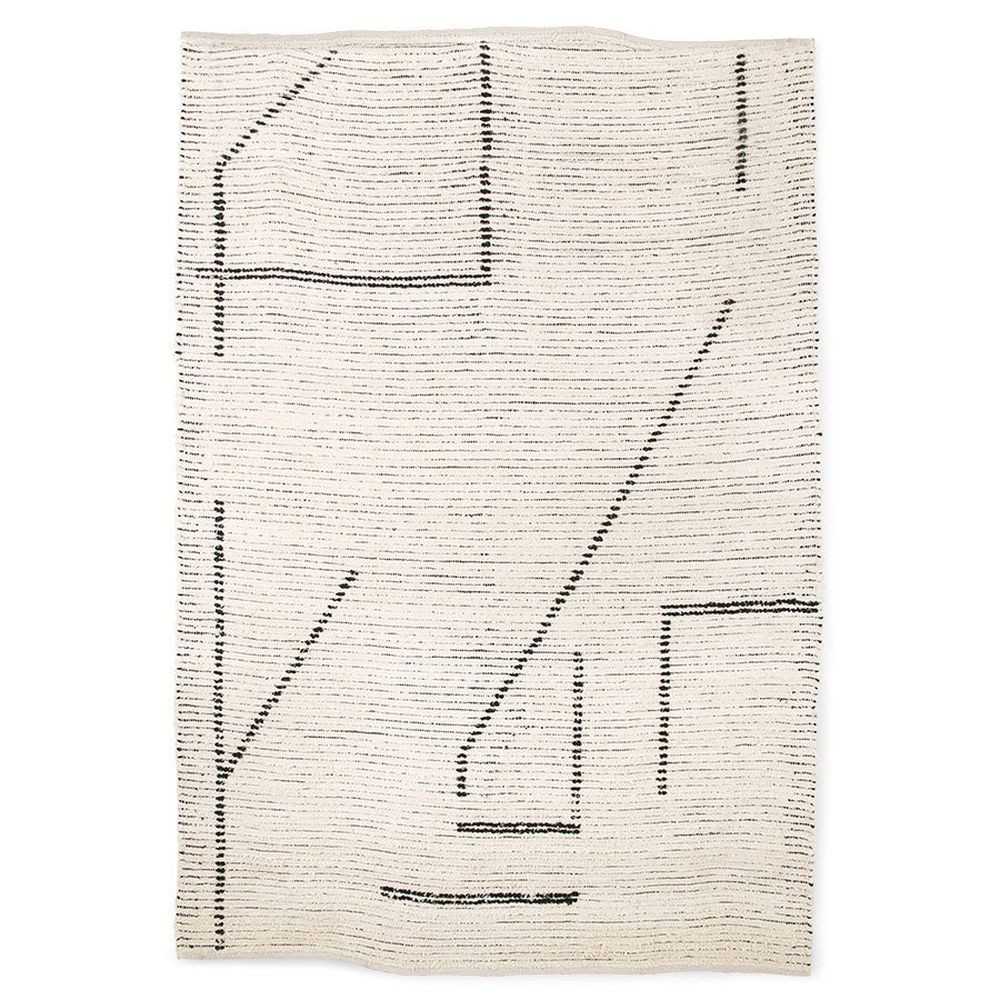 Béžový ručně tkaný bavlněný koberec se vzorem Woven - 200*300 cm HKLIVING