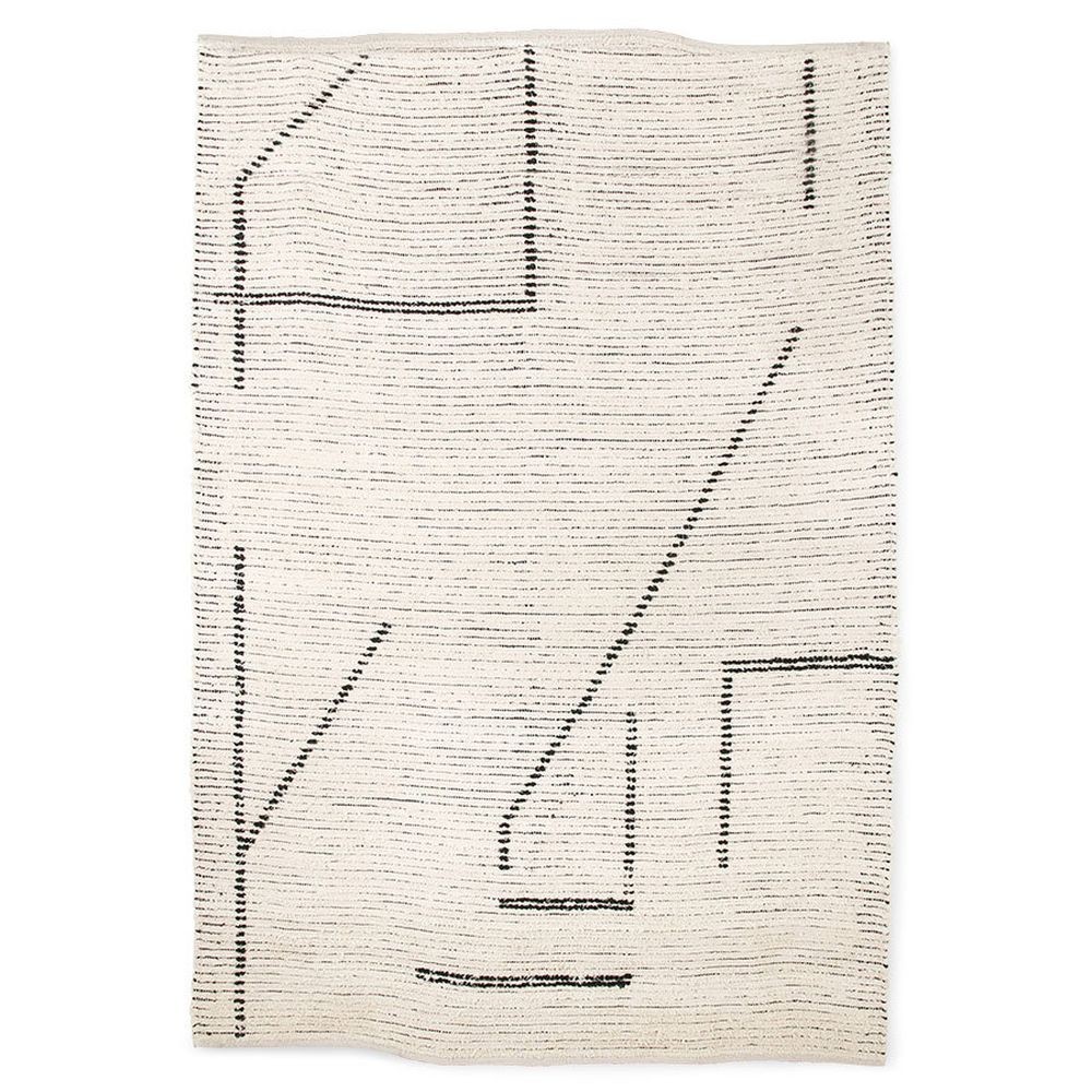 Béžový ručně tkaný bavlněný koberec se vzorem Woven - 200*300 cm