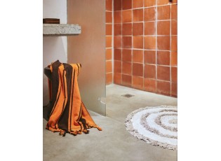 Béžová kulatá bavlněná koupelnová předložka Bath mat - Ø 120 cm