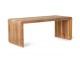 Přírodní dřevěná teaková lamelová lavice Slatted - 96*43*38 cm