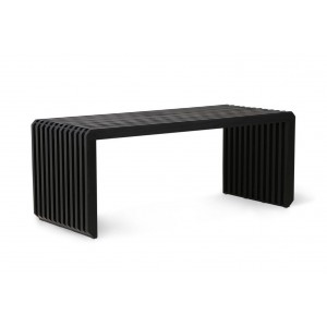 Černá dřevěná lamelová lavice Slatted - 96*43*38 cm