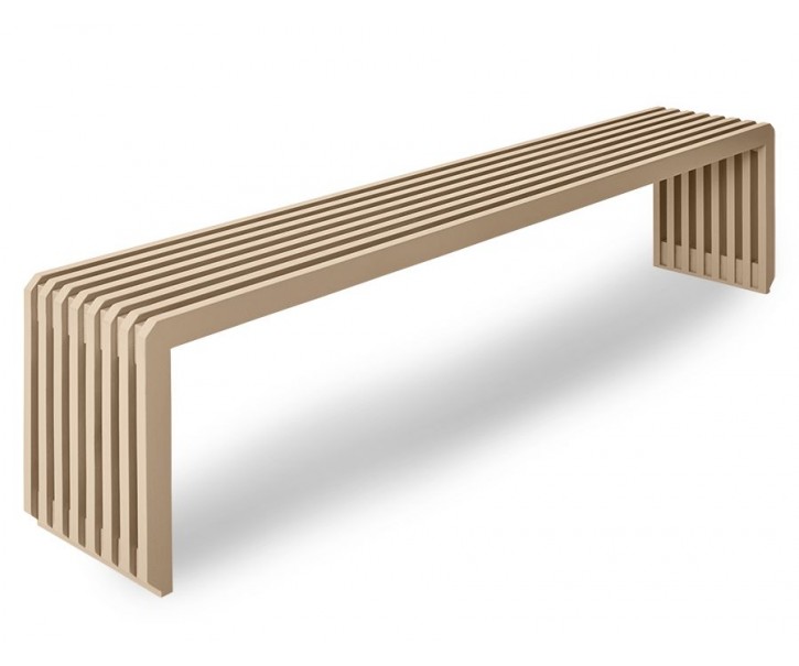Béžová dřevěná lamelová lavice Slatted L - 160*27*35 cm
