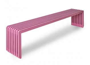 Sytě růžová dřevěná lamelová lavice Slatted L - 160*27*35 cm