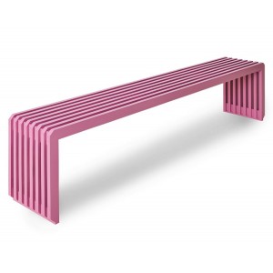 Sytě růžová dřevěná lamelová lavice Slatted L - 160*27*35 cm