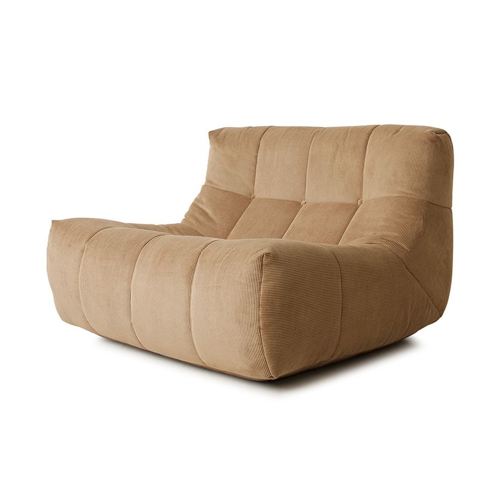 Hnědá manžestrová pěnová lenoška Lazy Lounge - 105*105*75 cm 