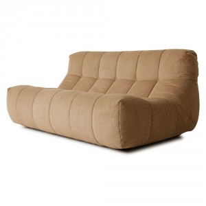 Hnědá manžestrová pěnová lenoška Lazy Lounge L - 158*105*75 cm 