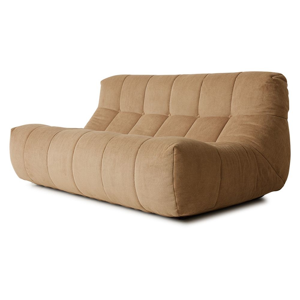 Hnědá manžestrová pěnová lenoška Lazy Lounge L - 158*105*75 cm 