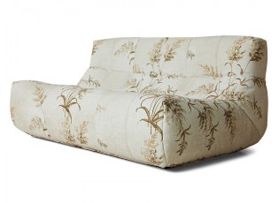 Béžová pěnová lenoška s botanickým potiskem Lazy Lounge L - 158*105*75 cm 