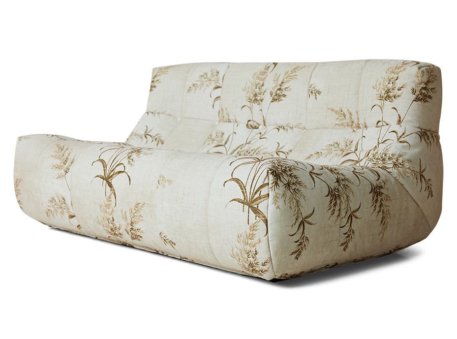 Béžová pěnová lenoška s botanickým potiskem Lazy Lounge L - 158*105*75 cm 