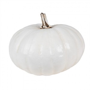 Bílá antik dekorace dýně Pumpkin Carbassa - Ø 17*13 cm 