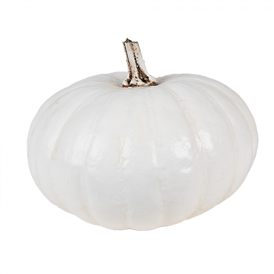 Bílá antik dekorace dýně Pumpkin Carbassa - Ø 17*13 cm 
