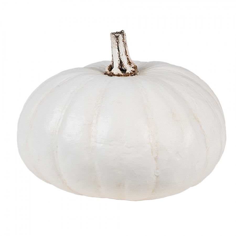 Bílá antik dekorace dýně Pumpkin Carbassa - Ø 17*13 cm 