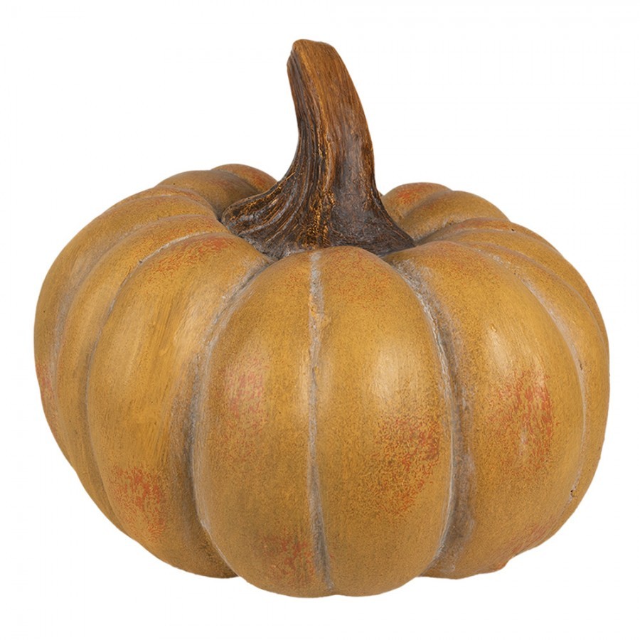 Oranžová antik dekorace dýně Pumpkin Carbassa - Ø 16*12 cm 