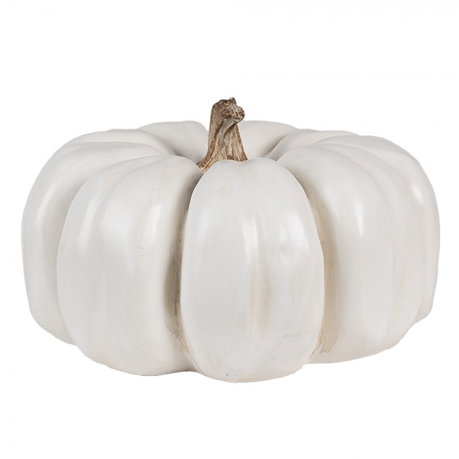 Bílá dekorace dýně Pumpkin - Ø 27*16 cm 