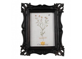 Černý fotorámeček s květinovými ornamenty - 20*2*25 cm / 13*18 cm
