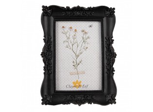 Černý fotorámeček s květinovými ornamenty - 15*2*20 cm / 10*15 cm
