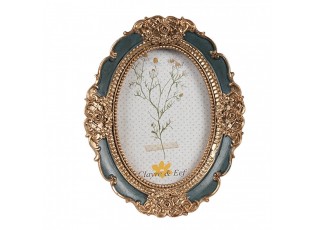 Černo - zlatý fotorámeček s květinovými ornamenty - 9*2*12 cm / 6*9 cm