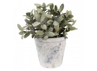 Bílo-šedý antik terakotový květináč Teracci M - Ø 12*11 cm