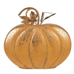 Oranžová kovová dekorace dýně Pumpkin - 34*15*32 cm