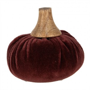 Vínová sametová dekorace dýně Pumpkin S - 9*8 cm 