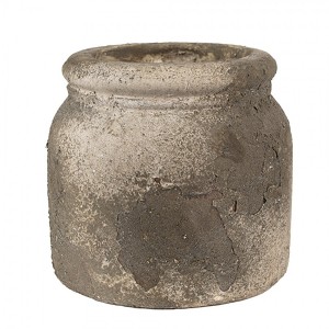 Dekorativní béžovo-šedý antik terakotový květináč Teracci - Ø 17*16 cm