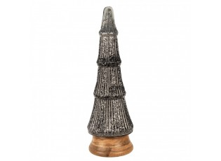 Skleněná vánoční dekorace třpytivého stříbrného stromečku - 15*44 cm