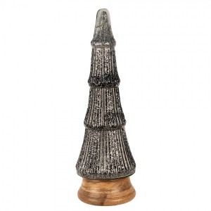 Skleněná vánoční dekorace třpytivého stříbrného stromečku - 15*44 cm