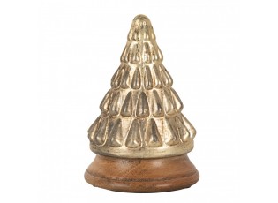 Skleněná vánoční dekorace zlatého stromečku - 13*19 cm 