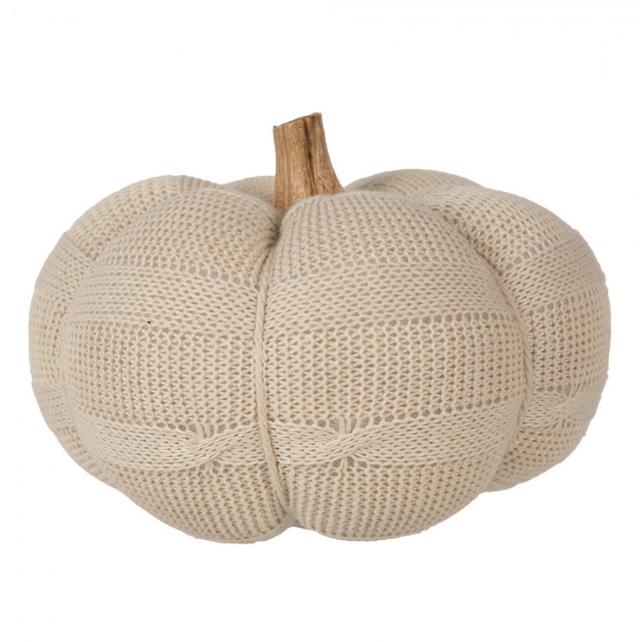 Béžová pletená dekorace dýně Pumpkin L - Ø 15*12 cm  Clayre & Eef