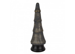 Skleněná vánoční dekorace černozlatého stromečku - 15*45 cm